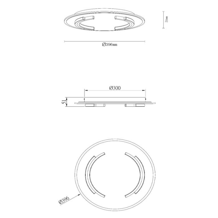 Plafón de techo moderno dorado, Andreas, 30W, 2700K LED