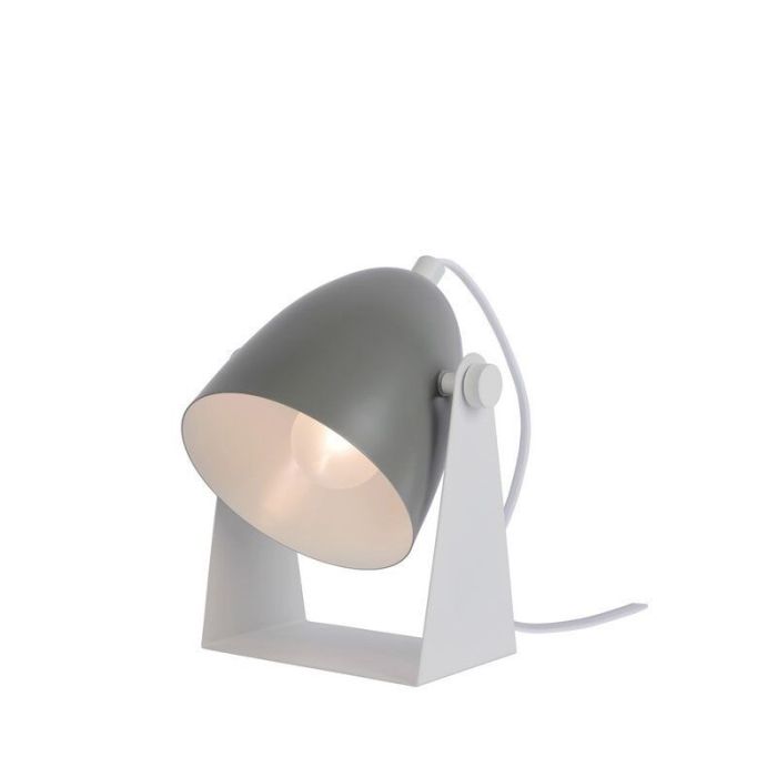 Lámpara de mesa moderna gris, Chago, con interruptor