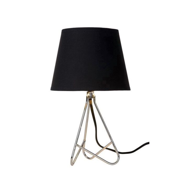 Lámpara de mesa moderna cromada, Gitta, con interruptor