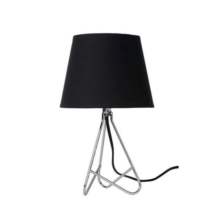 Lámpara de mesa moderna cromada, Gitta, con interruptor