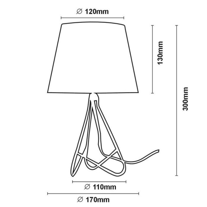 Lámpara de mesa moderna cromada, Gitta, con interruptor