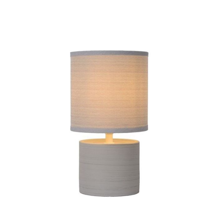 Lámpara de mesa de cerámica gris, Greasby, con interruptor