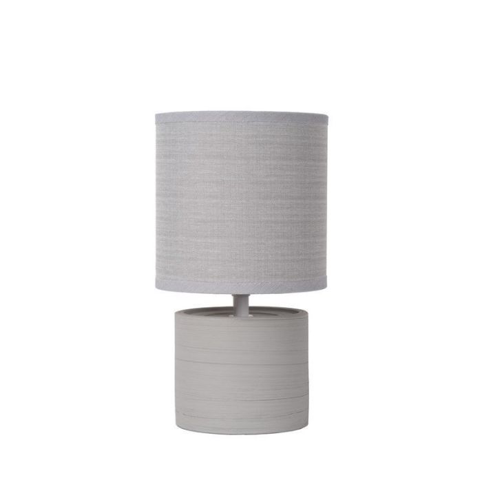 Lámpara de mesa de cerámica gris, Greasby, con interruptor