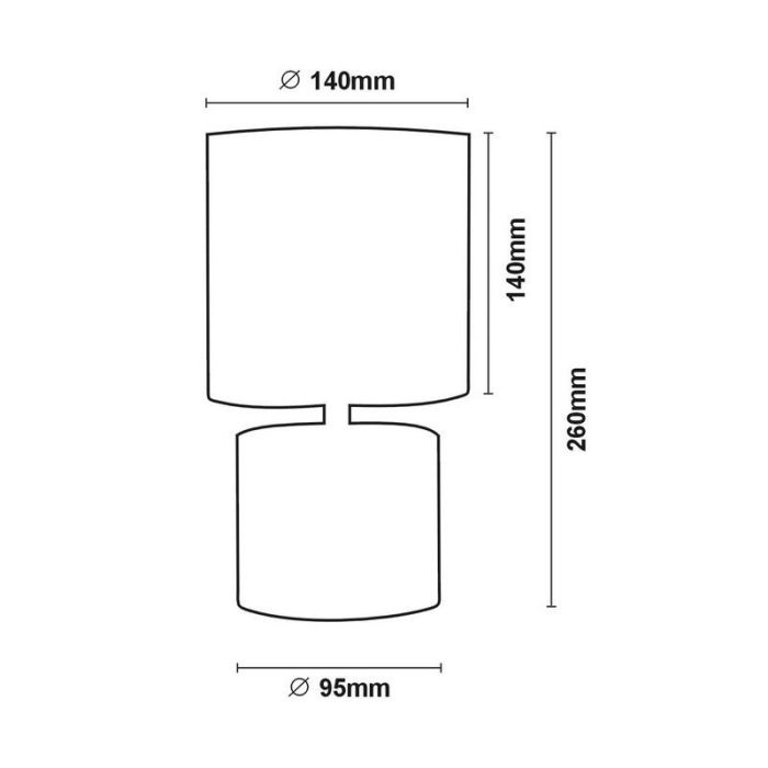 Lámpara de mesa de cerámica gris, Greasby, con interruptor