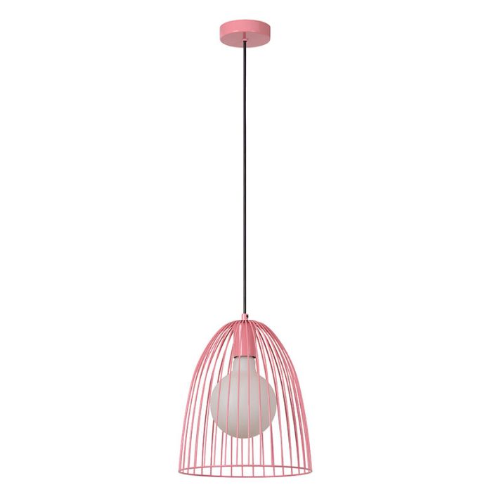 Lámpara colgante infantil de metal rosa, Macarons