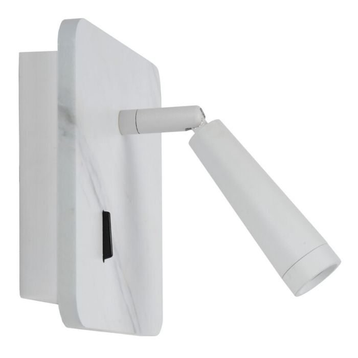Aplique de madera blanco, Oregon, 3W, 3000K LED, con interruptor
