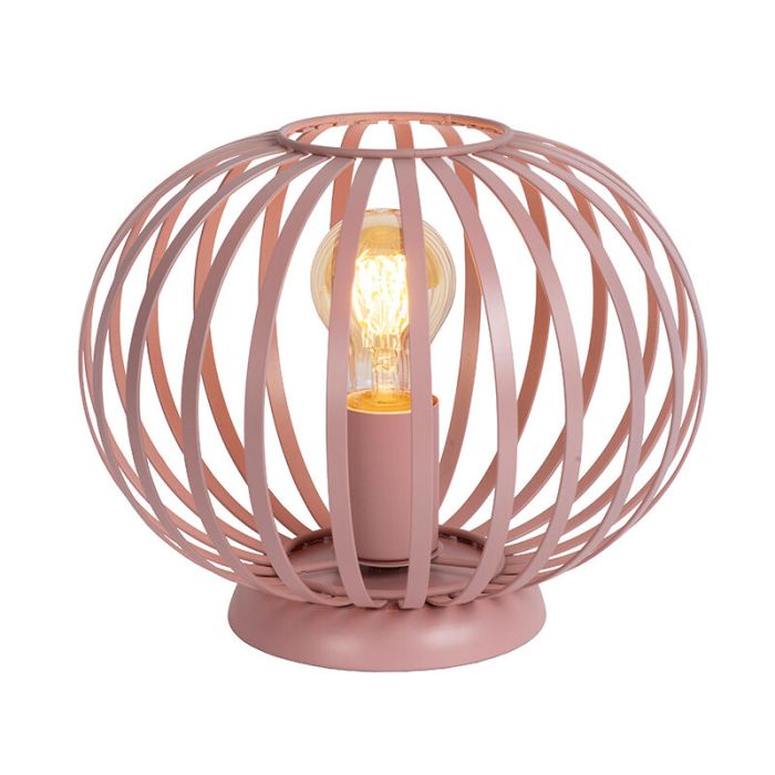 Lámpara de mesa moderna rosa, Merlina, con interruptor