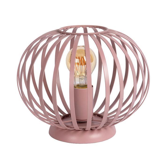 Lámpara de mesa moderna rosa, Merlina, con interruptor