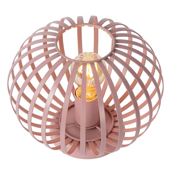 Lámpara de mesa moderna rosa, Merlina, con interruptor