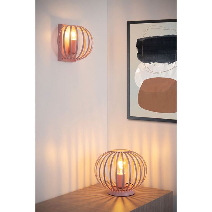 Lámpara de mesa moderna rosa, Merlina, con interruptor