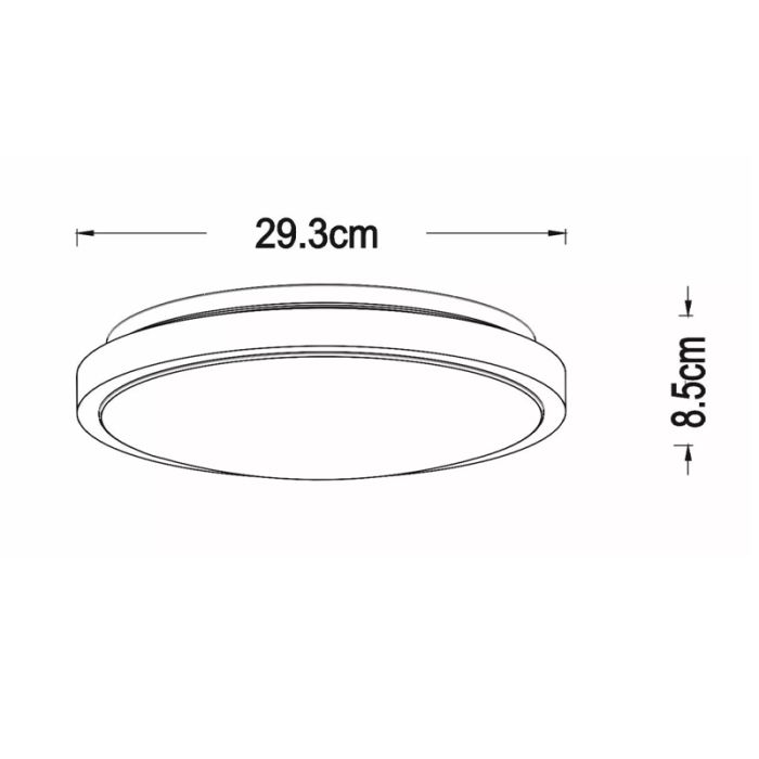 Lámpara de techo baño moderna blanca, Dasher, 12W, 2700K LED, IP44
