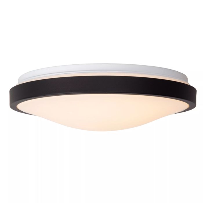 Lámpara de techo baño moderna negra, Dasher, 18W, 2700K LED, IP44
