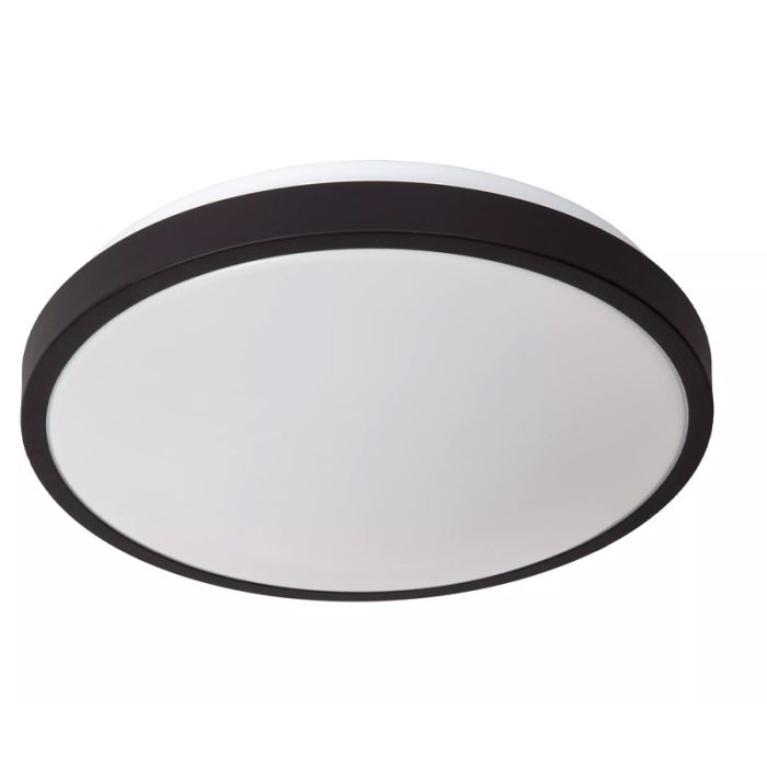 Lámpara de techo baño moderna negra, Dasher, 18W, 2700K LED, IP44
