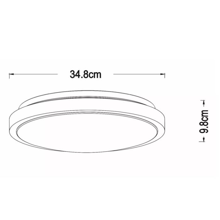 Lámpara de techo baño moderna negra, Dasher, 18W, 2700K LED, IP44