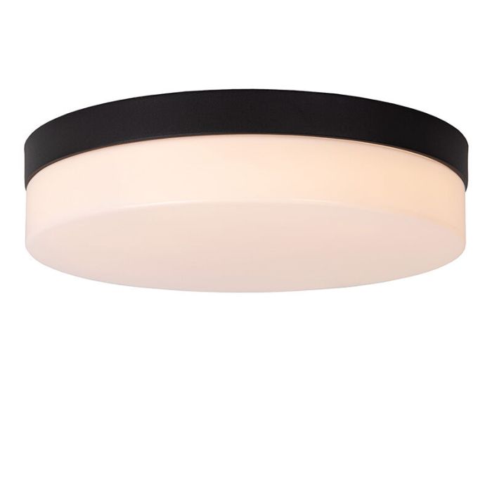 Lámpara de techo baño de plástico negra, Biskit, 18W, 2700K LED, IP44