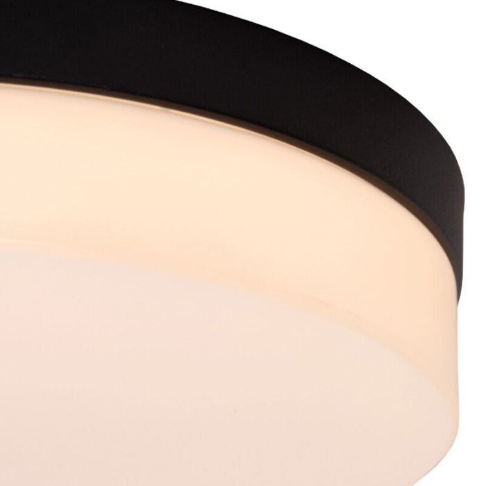 Lámpara de techo baño de plástico negra, Biskit, 18W, 2700K LED, IP44