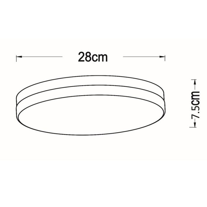 Lámpara de techo baño de plástico negra, Biskit, 18W, 2700K LED, IP44