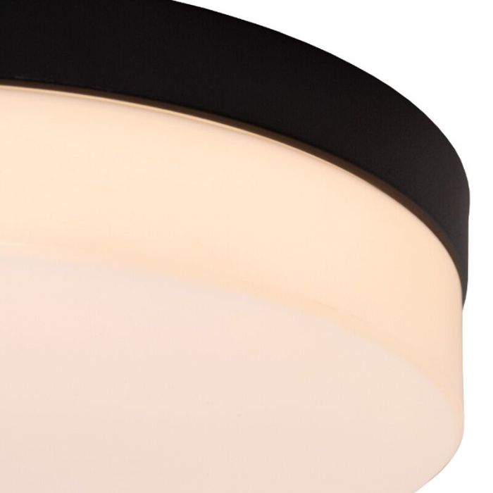 Lámpara de techo baño de plástico negra, Biskit, 36W, 2700K LED, IP44