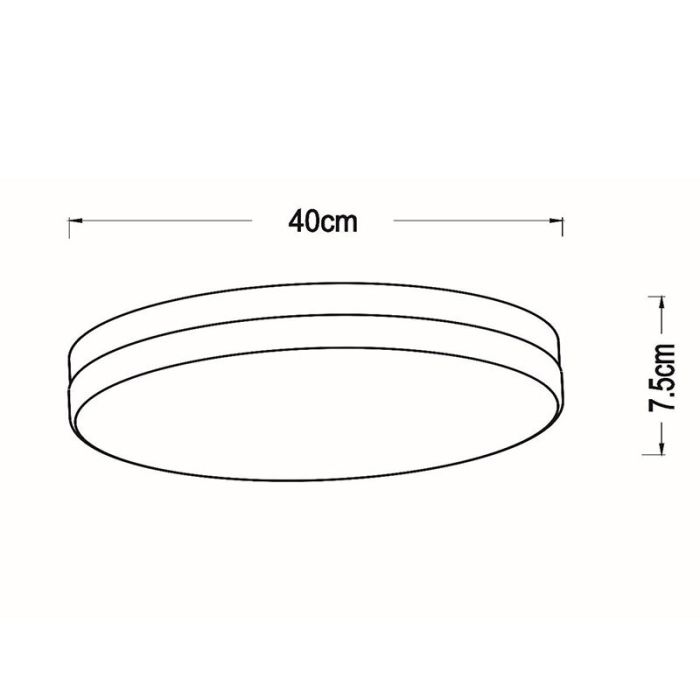 Lámpara de techo baño de plástico blanca, Biskit, 36W, 2700K LED, IP44