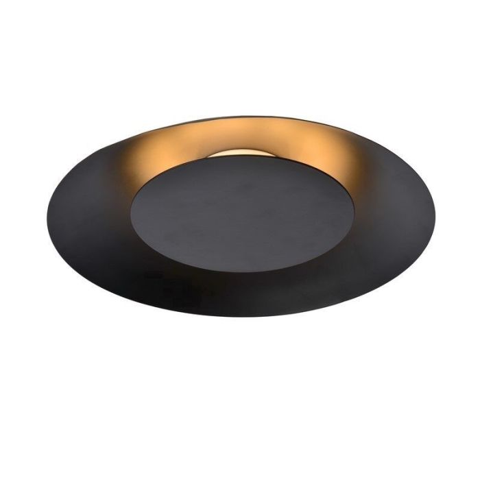 Plafón de techo moderno negro, Foskal, 12W, 2700K LED