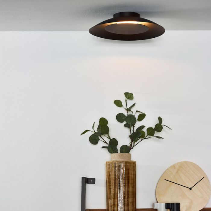 Plafón de techo moderno negro, Foskal, 12W, 2700K LED