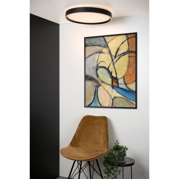 Plafón de techo moderno negro, Nuria, 36W, 2700K LED
