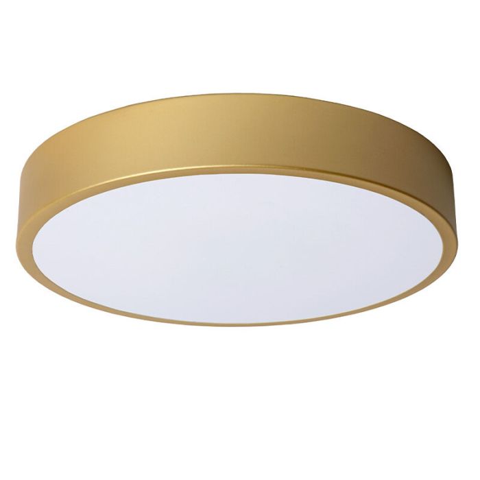 Plafón de techo moderno dorado, Unar, 18W, 2700K LED, regulable en 3 pasos
