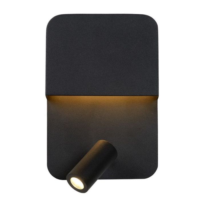 Aplique moderno negro, Boxer, 5W, 3000K LED, con interruptor