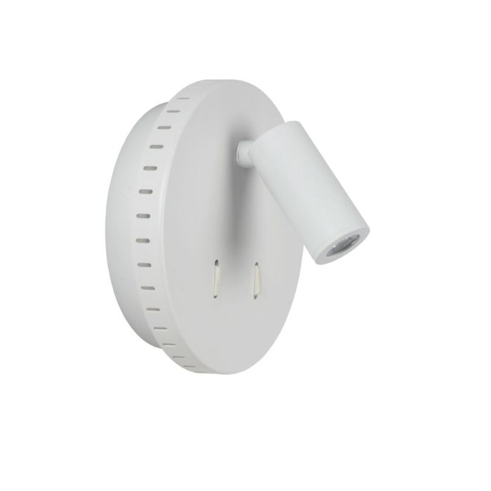 Aplique moderno blanco, Bentjer, 6W, 3000K LED, con interruptor
