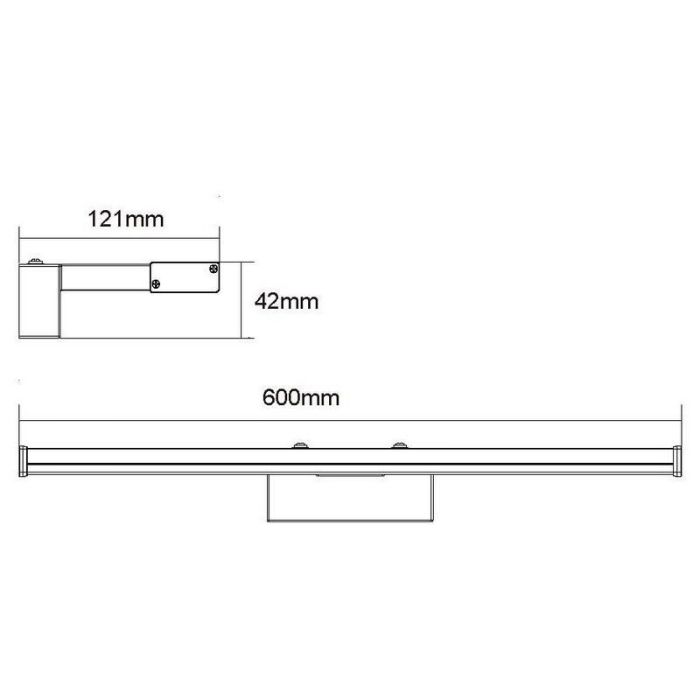 Espejo con luces moderno cromado, Onno, 12W, 3000K LED, IP44