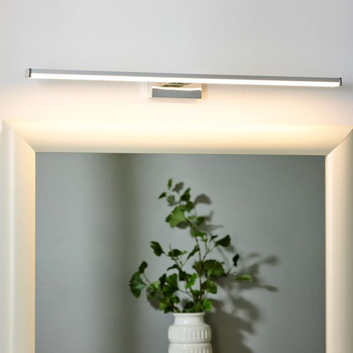 Espejo con luces moderno cromado, Onno, 12W, 3000K LED, IP44