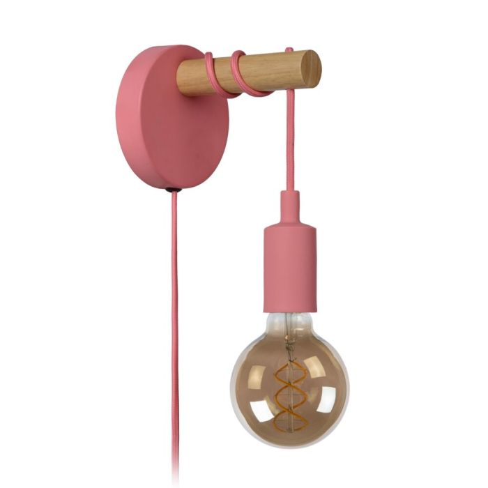 Aplique pared infantil moderno rosa, Paulien, con interruptor