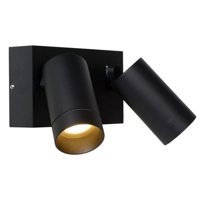 Aplique exterior con sensor de movimiento moderno negro, Taylor, IP54