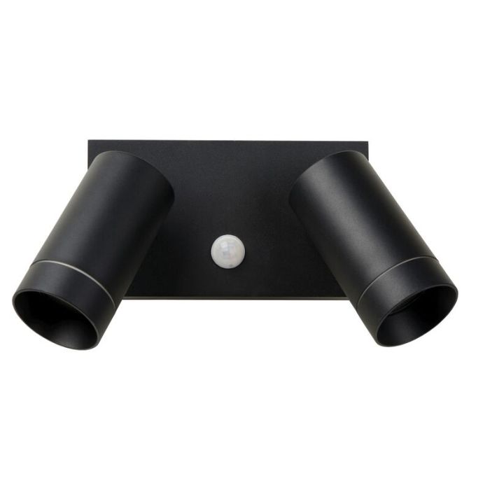 Aplique exterior con sensor de movimiento moderno negro, Taylor, IP54