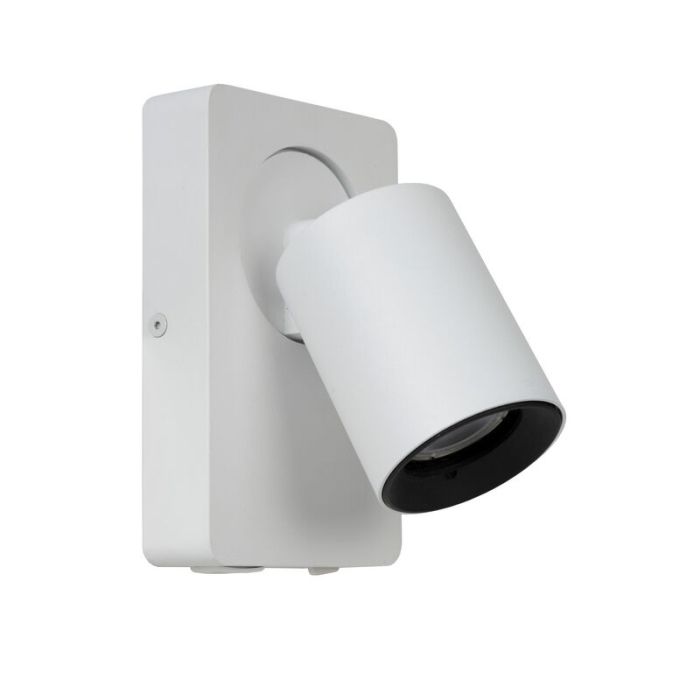 Foco de pared moderno blanco, Nigel, con interruptor