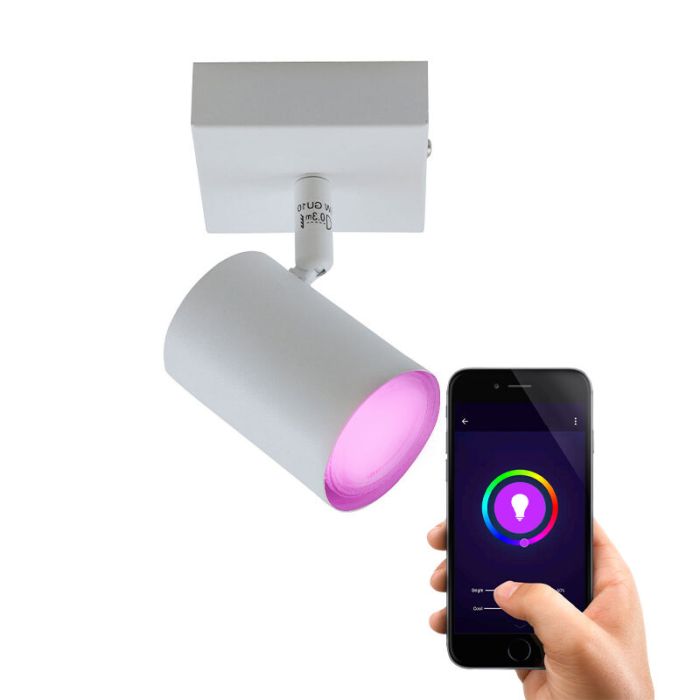 Lámpara de techo inteligente blanca moderna, Elena, 4,5W, RGBW