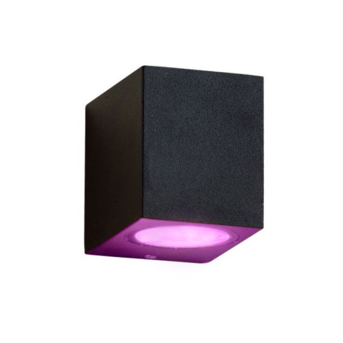 Lámpara exterior inteligente negra moderna, Corella, IP44, 4,5W, RGBW