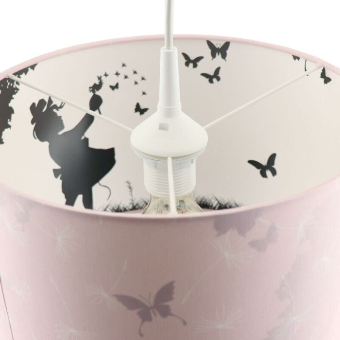 Lámpara colgante infantil rosa de tela, Butterfly