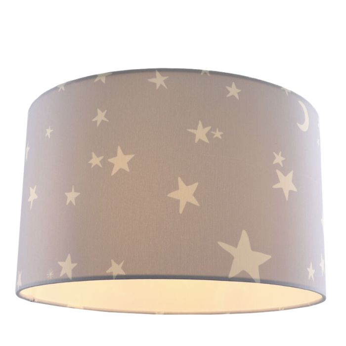 Lámpara de techo infantil gris de tela, Stars