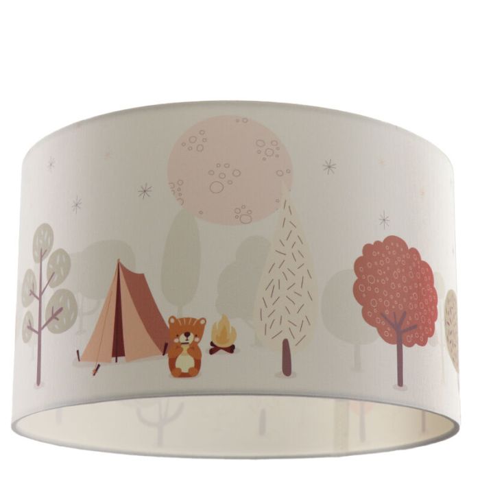 Lámpara de techo infantil blanca de tela, Forest life
