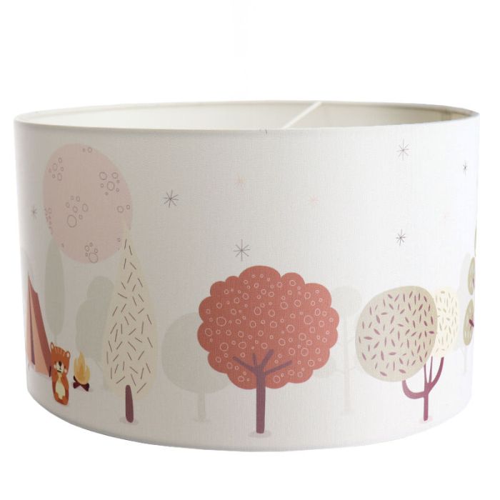 Lámpara de techo infantil blanca de tela, Forest life