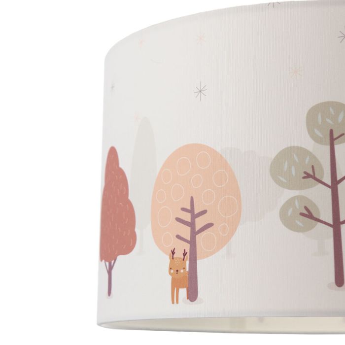 Lámpara de techo infantil blanca de tela, Forest life