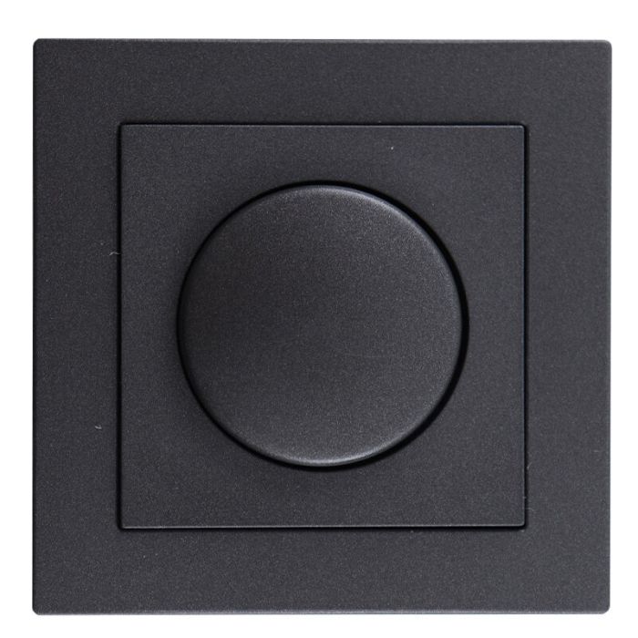 Dimmer LED, 0,5 - 200W, con marco cobertor y placa central antracita