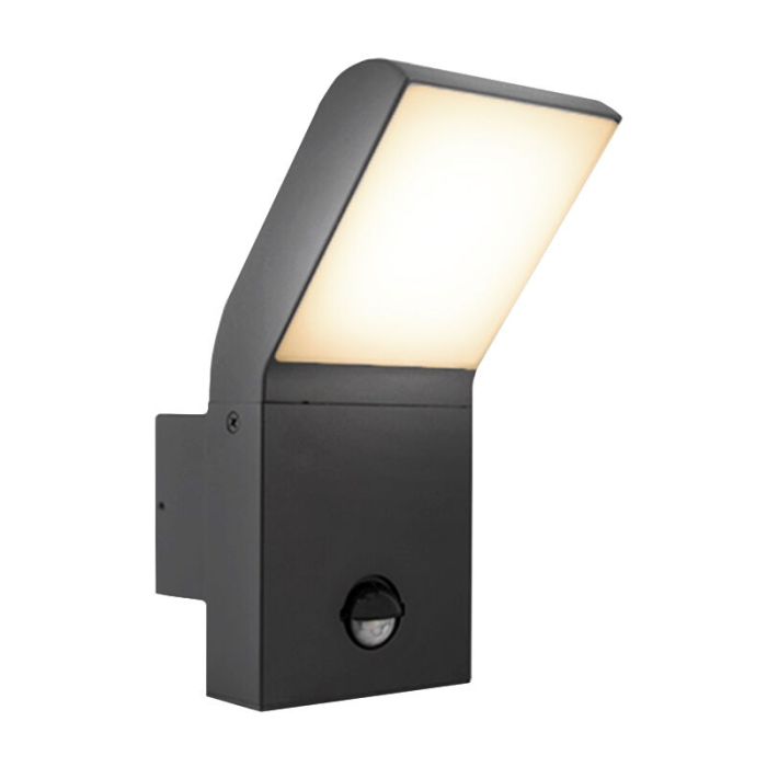 Aplique exterior con sensor de movimiento de aluminio antracita, Andor, 12W, 4000K LED, IP54