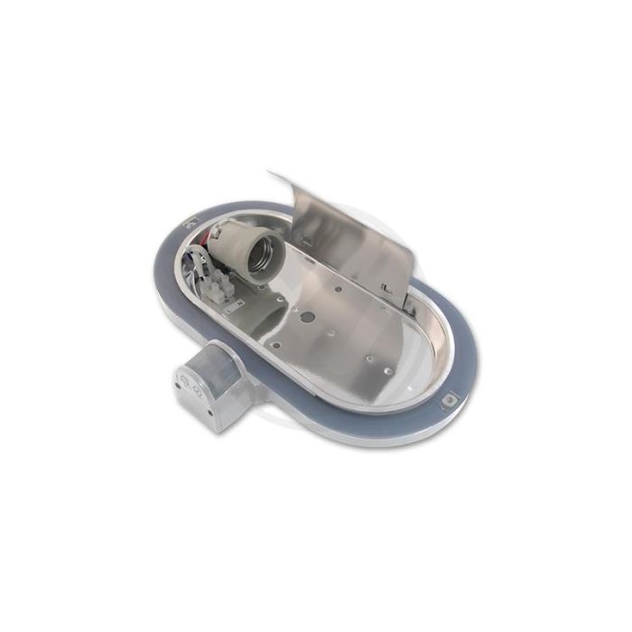 Aplique exterior con sensor de movimiento de plástico blanco, Killian, IP44
