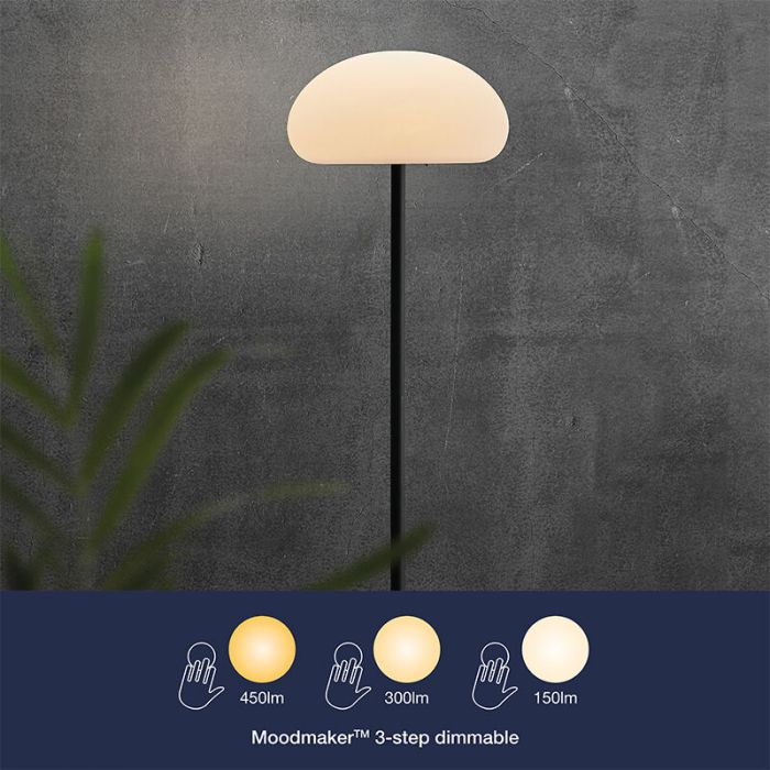 Lámpara de mesa exterior moderna blanca, Sponge, 6,8W, 2700K LED, IP65, regulable en 3 pasos