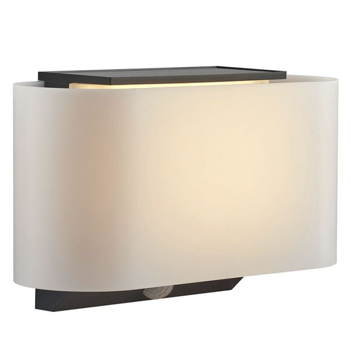 Aplique solar exterior moderno blanco, Piola, IP44