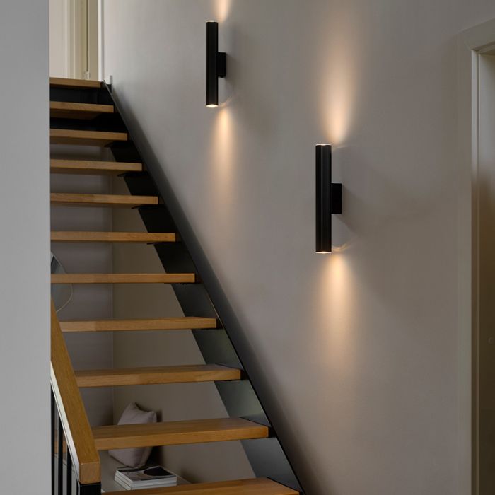 Aplique up down moderno negro, Vico, con interruptor