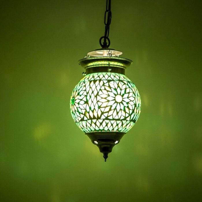 Lámpara colgante verde oriental, Nisrin