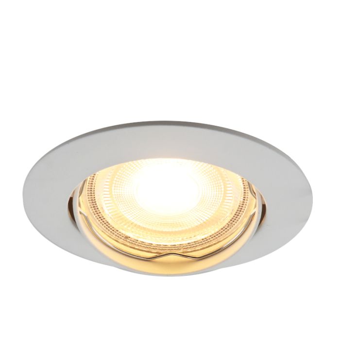 Foco empotrable blanco de aluminio, Rudo